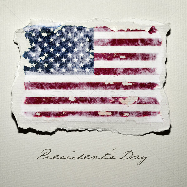 flag of the US and text presidents day Stock photo © nito