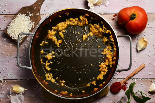leftovers of a spanish paella Stock photo © nito