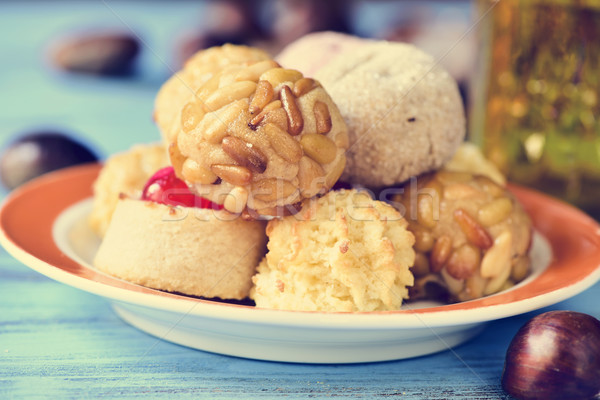 chestnuts and panellets, typical pastries of Catalonia, Spain, e Stock photo © nito