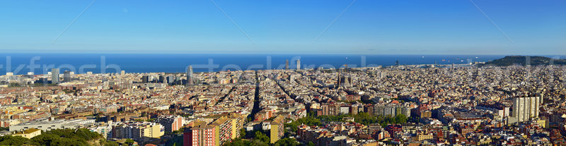 Stock photo: aerial view of Barcelona, Spain