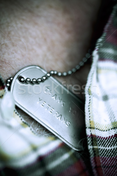 text thank you veterans in a dog tag Stock photo © nito