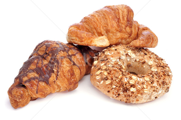 Stock photo: croissants and bagels