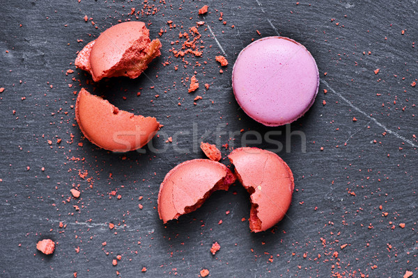 colorful macarons on a slate surface Stock photo © nito