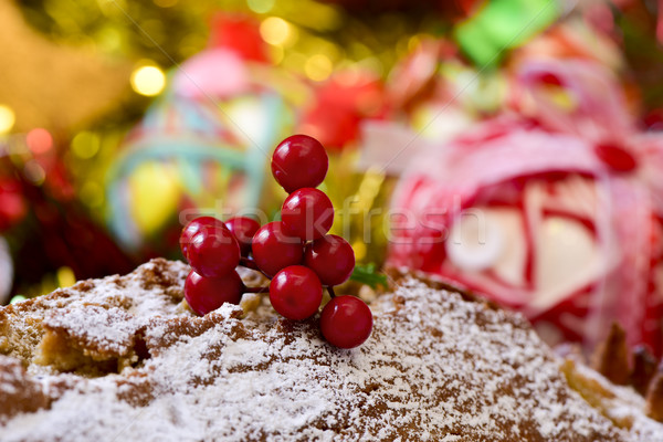 Gyümölcstorta karácsony idő közelkép asztal tele Stock fotó © nito