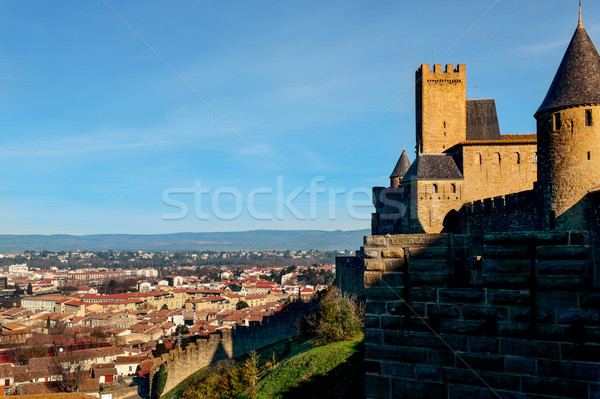 Cite de Carcassonne and Carcassone, France Stock photo © nito