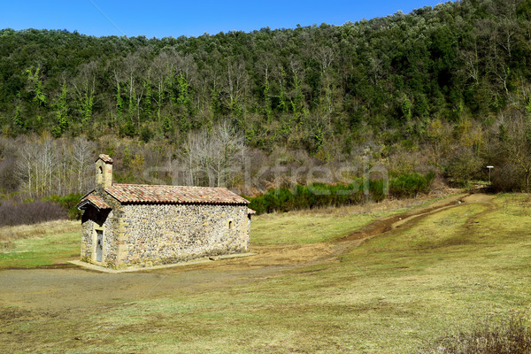 Santa Margarida Church in Santa Margarida Volcano in Olot, Spain Stock photo © nito