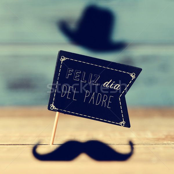 text feliz dia del padre, happy fathers day in spanish Stock photo © nito