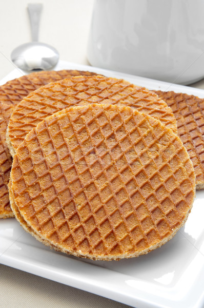 stroopwafels, typical dutch cookies filled with syrup Stock photo © nito