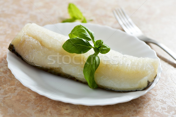 baked cod in a white plate Stock photo © nito