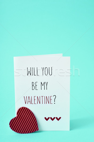text will you be my valentine in a postcard Stock photo © nito