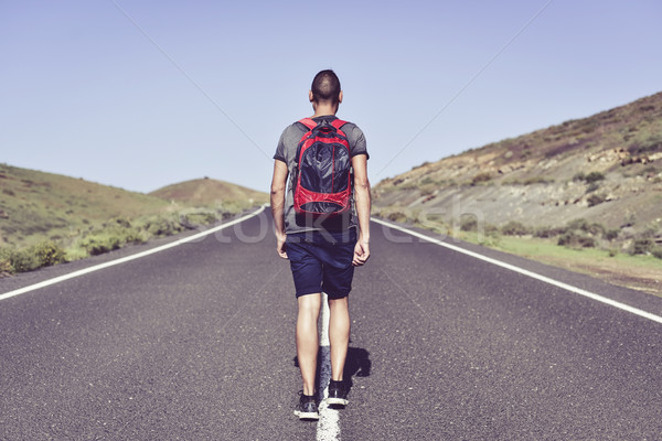 young backpacker man Stock photo © nito