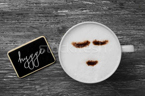 Mot confort jouir de coup tasse cappuccino Photo stock © nito