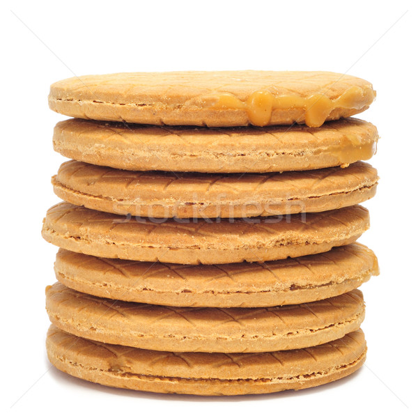 stroopkoeken, dutch caramel biscuits Stock photo © nito