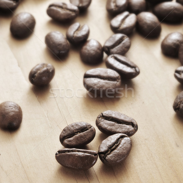 咖啡豆 木桌 表 商業照片 © nito
