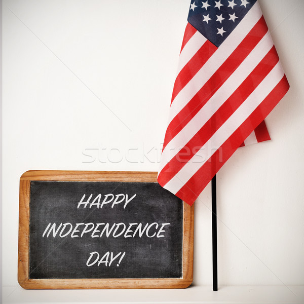 text happy independence day and American flag Stock photo © nito