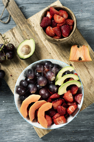 Stock photo: fruit salad in a ceramic bowl