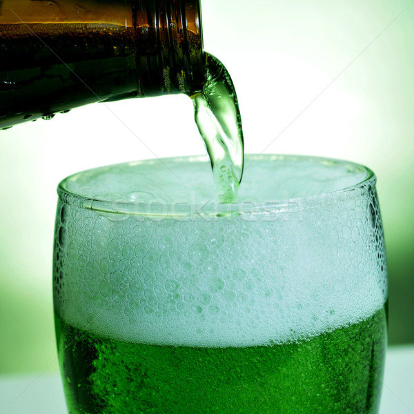 glass with dyed green beer Stock photo © nito