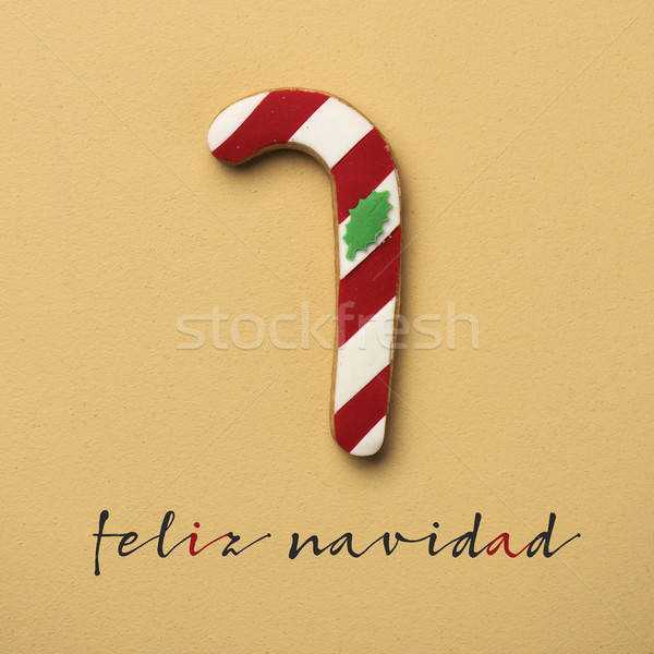 text feliz navidad, merry christmas in spanish Stock photo © nito