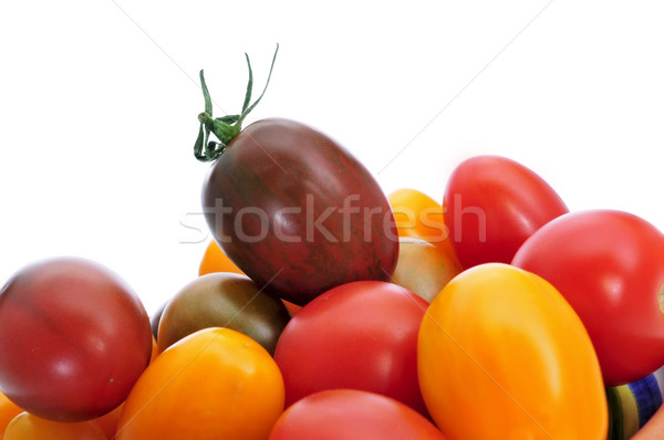 Baby Pflaume Tomaten unterschiedlich Farben weiß Stock foto © nito
