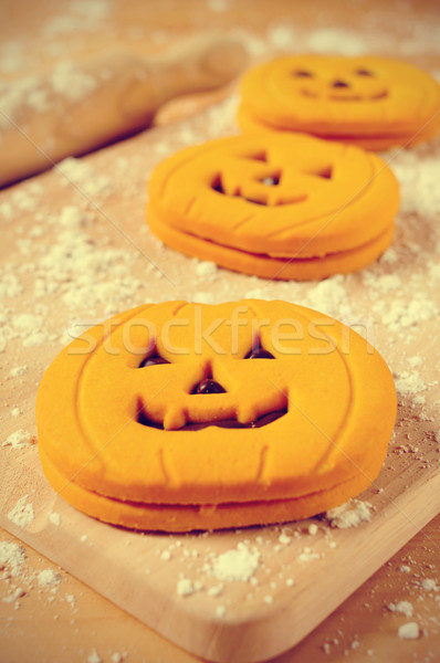 cookies in the shape of jack-o-lanterns Stock photo © nito