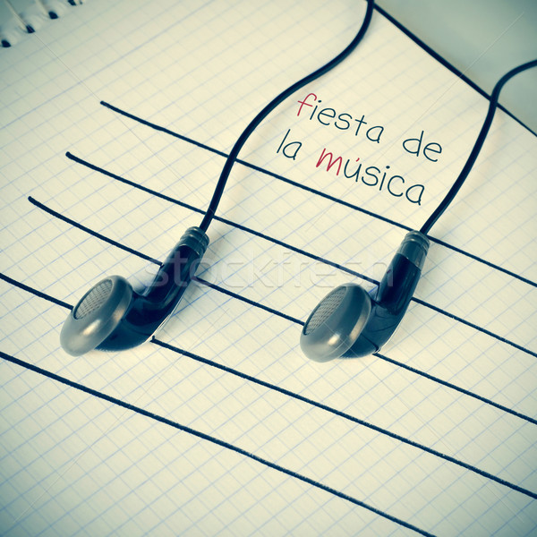 Notes de musique texte fiesta la paire [[stock_photo]] © nito