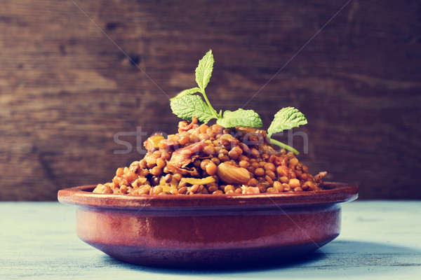 spanish lentil stew, filtered Stock photo © nito