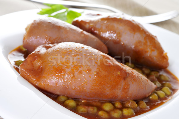 calamares rellenos, spanish stuffed squid Stock photo © nito