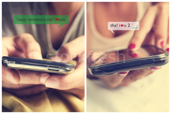 happy valentines day in a text message Stock photo © nito