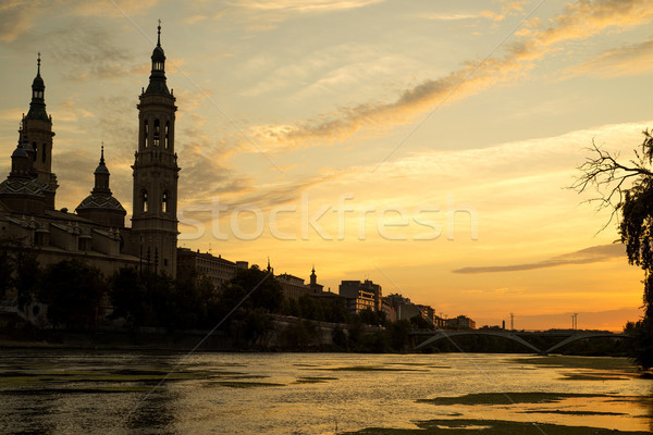 Ebro River and Cathedral in Zaragoza, Spain Stock photo © nito