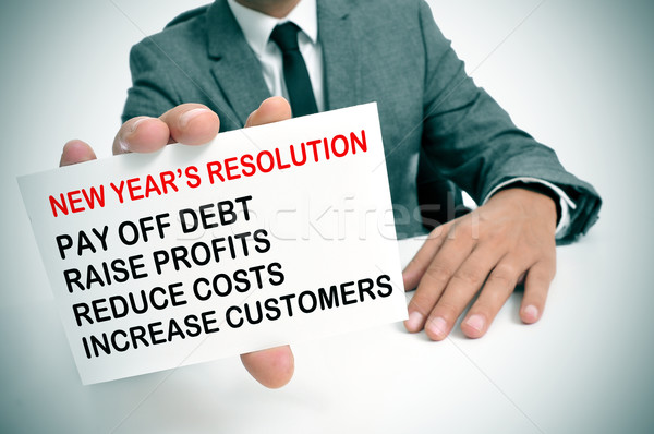 businessman with a list of new years resolutions Stock photo © nito