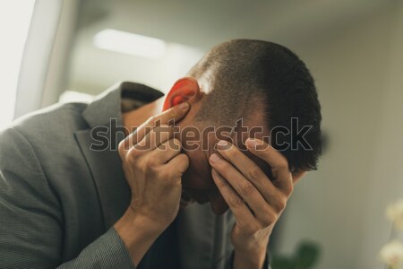 Stockfoto: Man · toilet · jonge · kaukasisch · vergadering