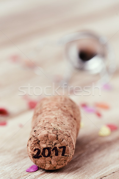 number 2017, as the new year, in a cork Stock photo © nito