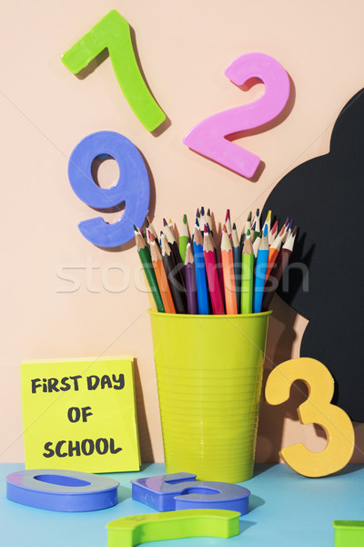 stationery and text first day of school Stock photo © nito