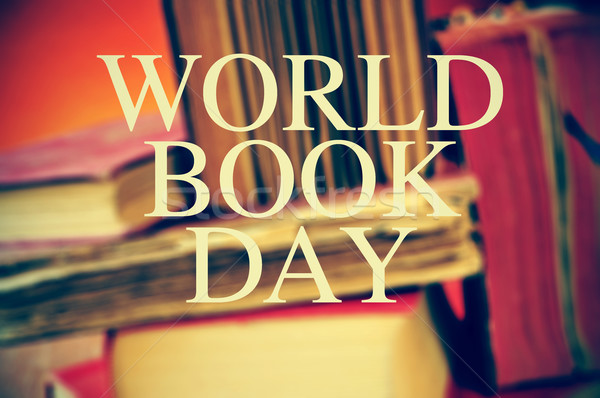 old books and text world book day Stock photo © nito