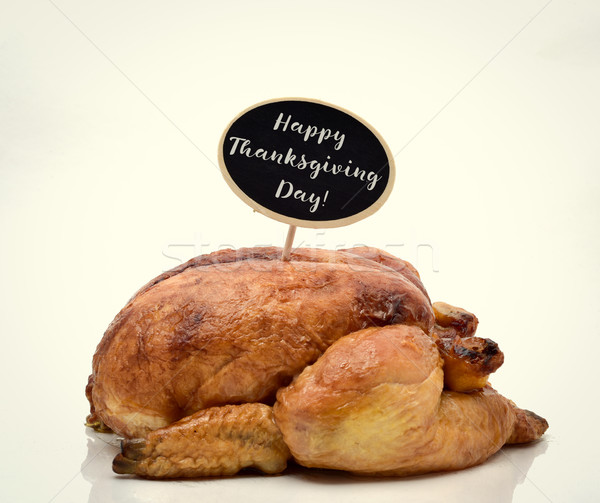 roast turkey and text happy thanksgiving day Stock photo © nito