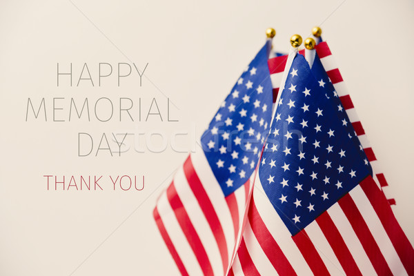 text happy memorial day and american flags Stock photo © nito