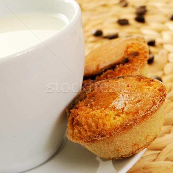 milk and pasteis de feijao, typical Portuguese pastries Stock photo © nito