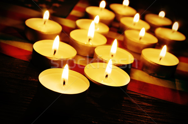 flag of the United States and lighted candles Stock photo © nito