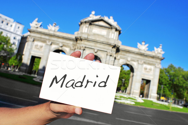 La Madrid Espagne homme mot [[stock_photo]] © nito