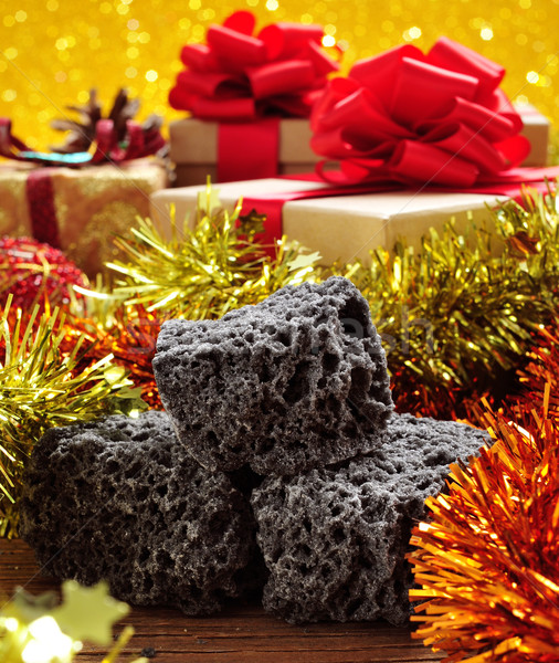 Dulces carbón Navidad regalos primer plano adornos Foto stock © nito