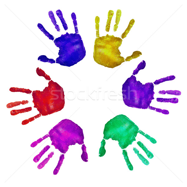handprints of different colors  Stock photo © nito