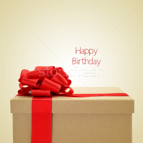 gift and text happy birthday, with a retro effect Stock photo © nito