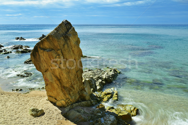 Tengerpart mediterrán tenger különös kő természet Stock fotó © nito