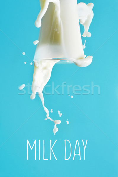 glass of milk and text milk day Stock photo © nito