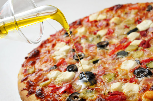 Stok fotoğraf: Pizza · domuz · pastırması · sebze · keçi · peyniri · zeytin · gıda
