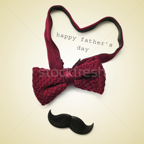 [[stock_photo]]: Jour · de · pères · heureux · coeur · moustache · beige · rétro