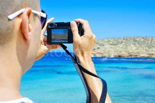 man taking a picture in Ibiza Island, Spain Stock photo © nito
