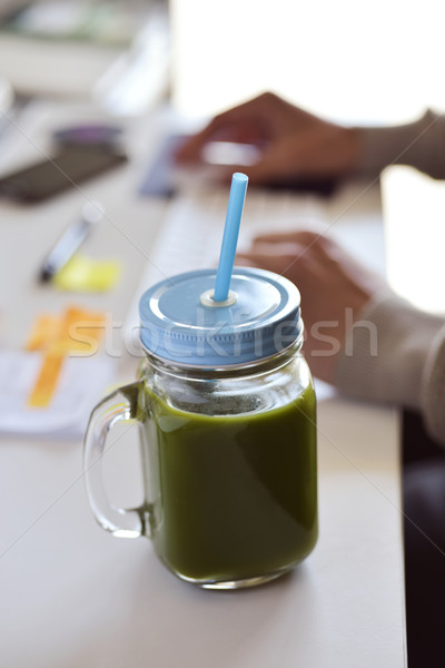 green smoothie on the office desk Stock photo © nito