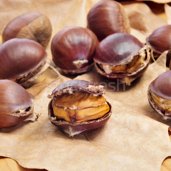 roasted chestnuts, typical snack in All Saints Day in Catalonia, Stock photo © nito