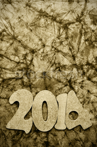 2014 új év számok ráncos papír terv Stock fotó © nito